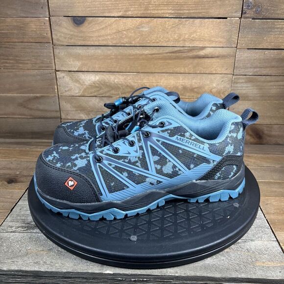Merrell FullBench Work Shoes Safety Toe Blue Womens Size US 5M Drawstring Shoes - Picture 3 of 10